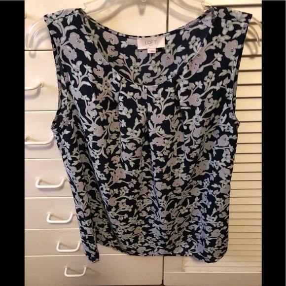 💕Cute Multicolored Floral Sleeveless Loft Top - Picture 1 of 4